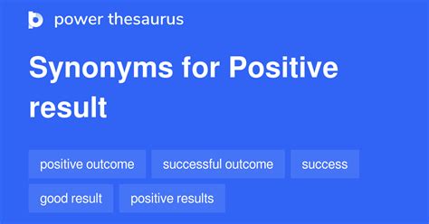 positive results synonym.